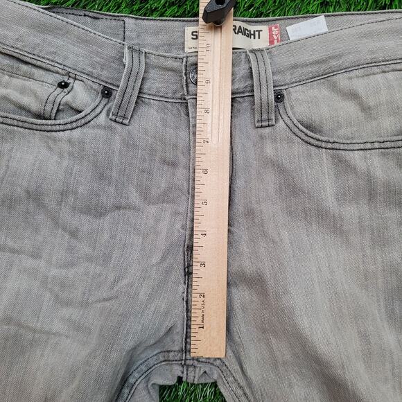 Levis 514 Slim Straight Jeans Mens 32x30 Mid Rise Gray Stretch Denim - Picture 6 of 12